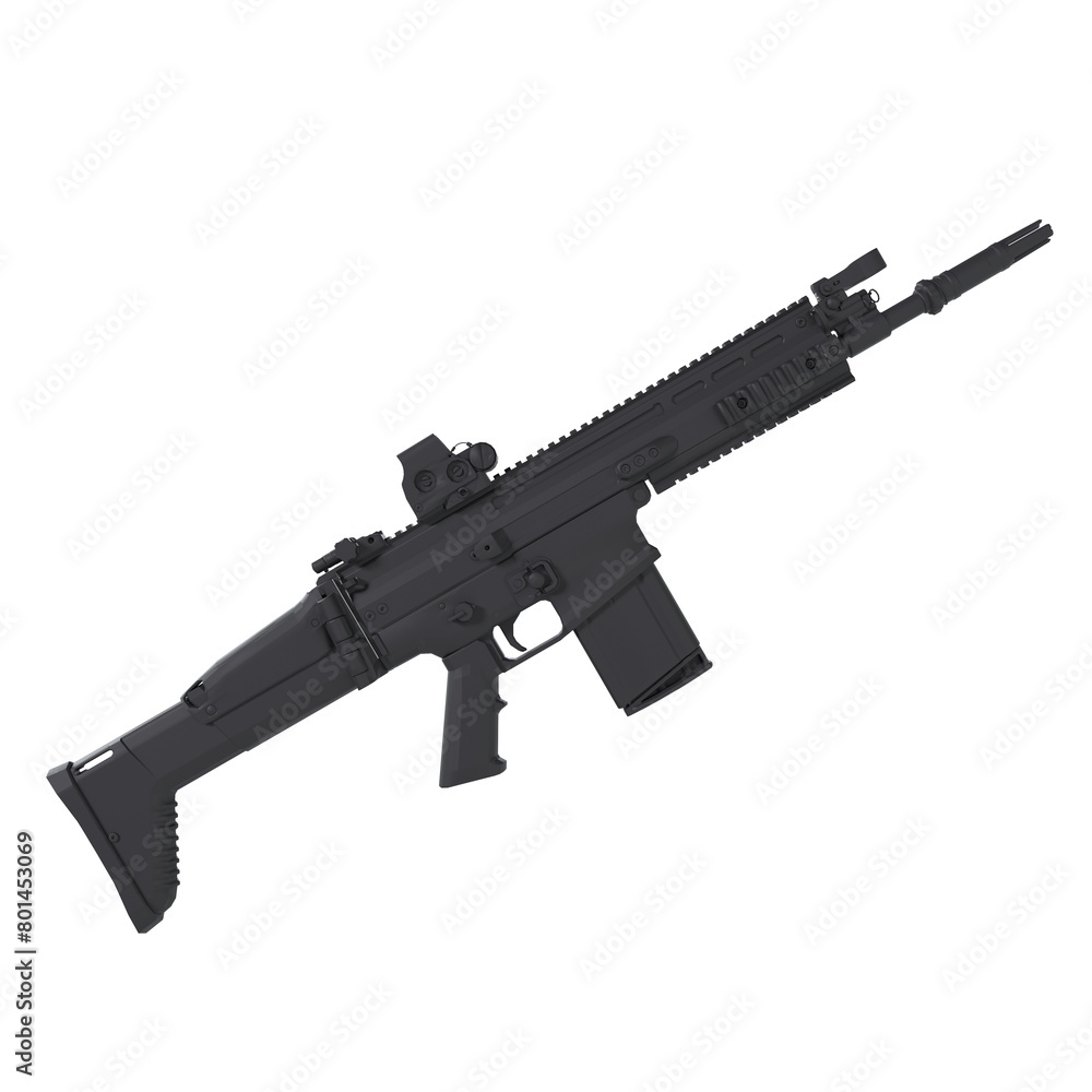 Scar Rifle isolated on white background Scar Rifle isolated on white background