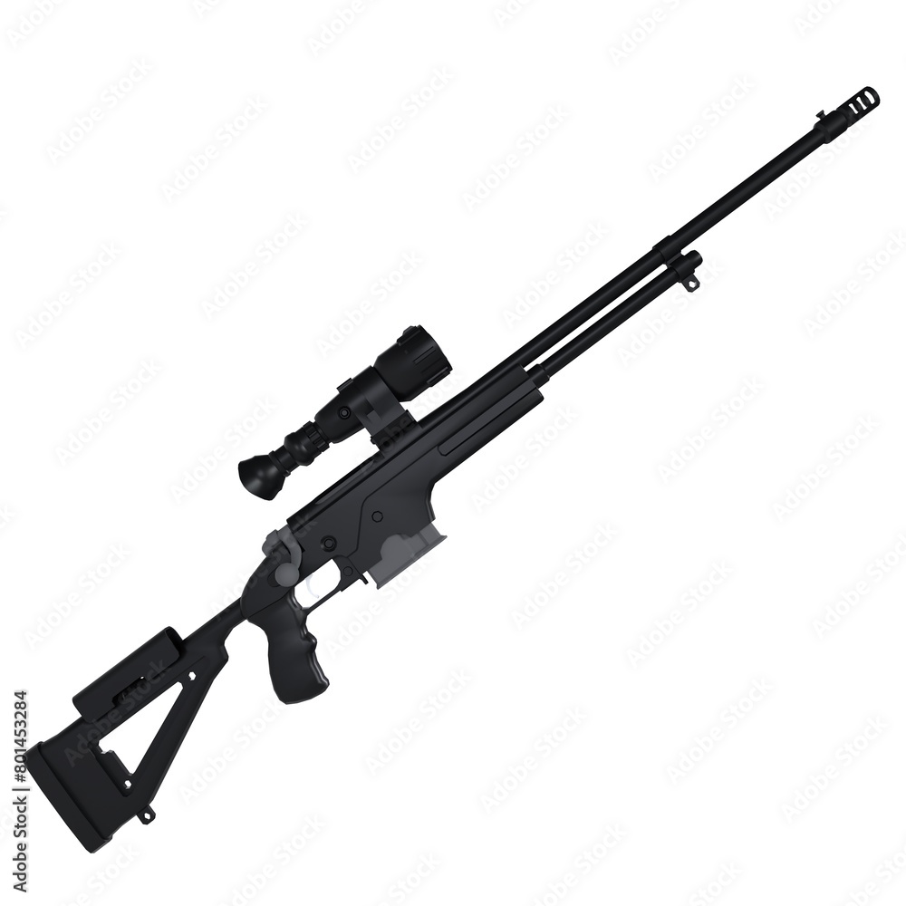 Sniper Rifle isolated on white background Sniper Rifle isolated on white background