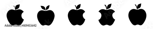 apple illustration of a black and white background