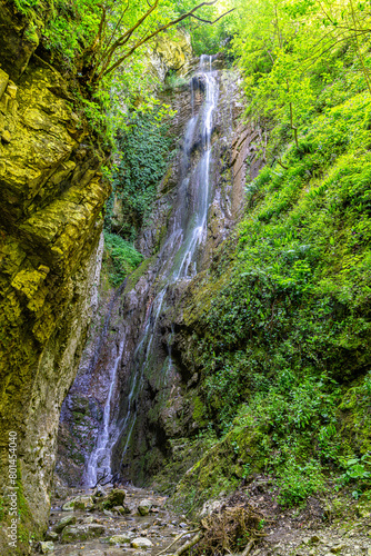 Along the higher of the two Skoka waterfalls to the town of Teteven  Bulgaria