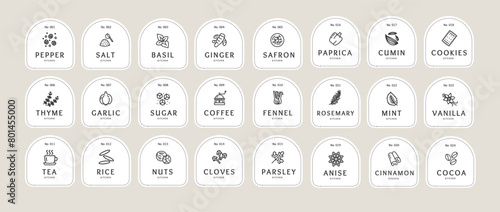 labels for spices food stickers  containers3.eps