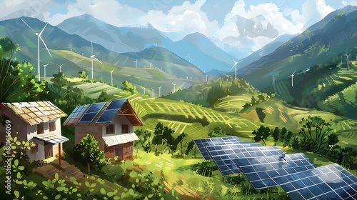 Illustrator s Vision of Renewable Energy Supporting International Development