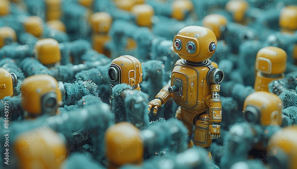 The Support Puzzle Solver, scene where AI-generated characters work ...