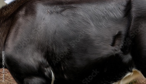 black leather texture genuine reindeer skin close up in black photo