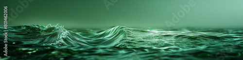 A deep sea green wave, mysterious and profound, glides over a sea green background, representing depth and the unknown.