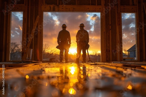 Construction workers buildi...
