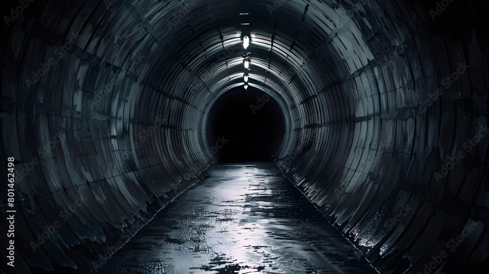 Illustration of a dark tunnel with no light to represent hopelessness.


