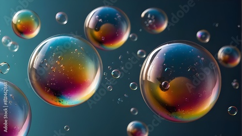 Realistic soap bubbles in vector format on a clear backdrop