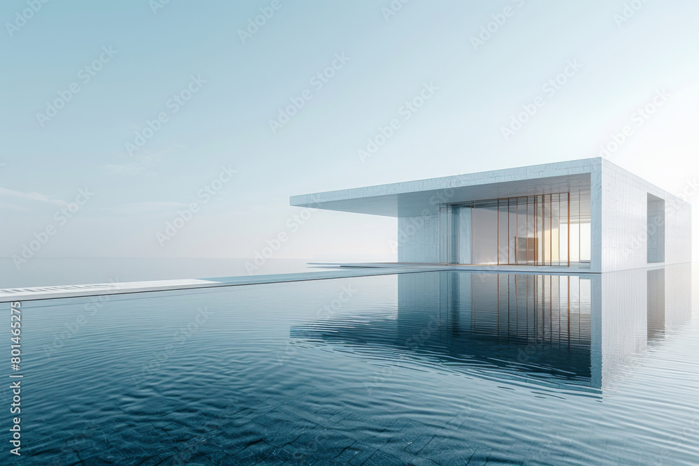 Modern buildings by the lake. Modern buildings by the lake.