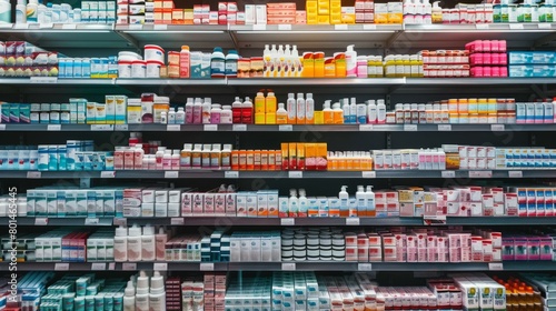A Fully Stocked Pharmacy Aisle photo