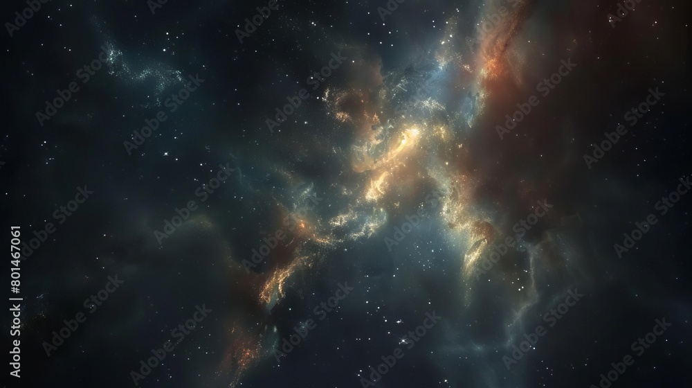 glowing star field and nebula in deep outer space digital concept illustration