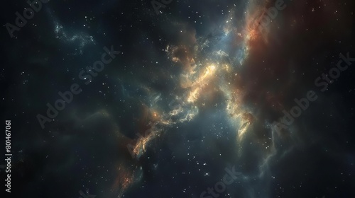 glowing star field and nebula in deep outer space digital concept illustration