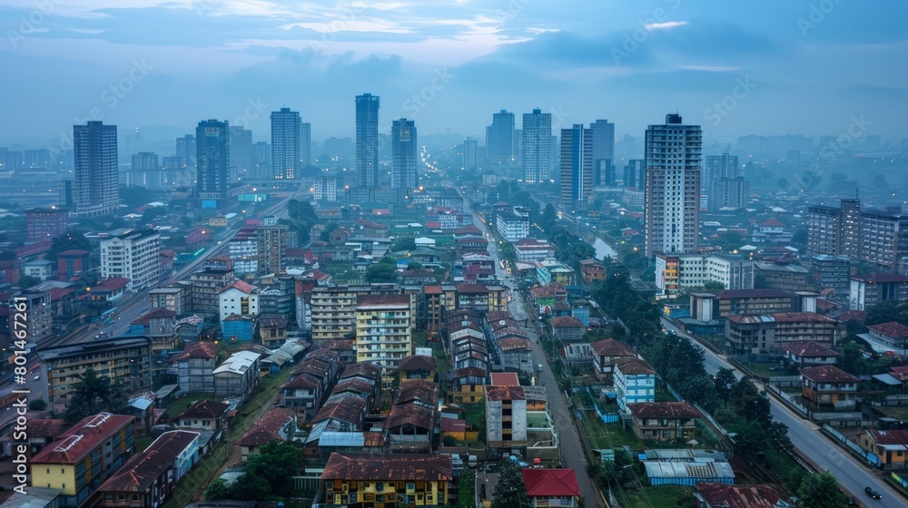 Kinshasa Dynamic Streets Skyline