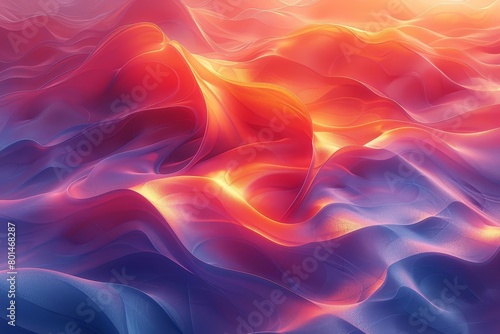 An abstract painting of a fiery ocean