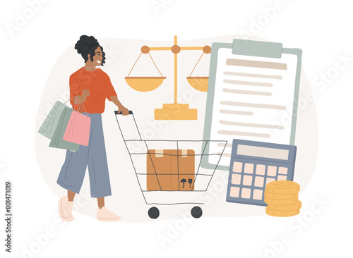 Consumer policy isolated concept vector illustration.