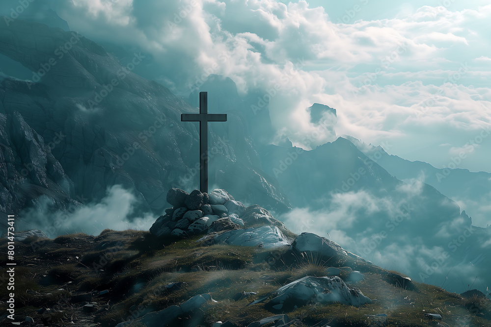 cross in the mountains cross in the mountains