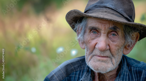 Retrato de um homem velho ao ar livre