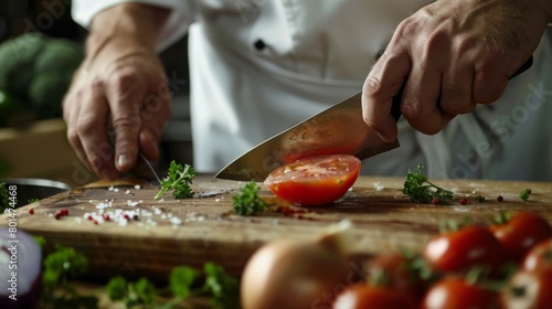 Chef Preparing Fresh Ingredients