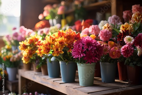 Colorful flowers in the store © lattesmile