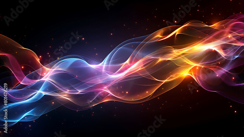 Abstract colorful  multi-colored smoke spreading with Neon effect  bright background