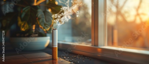 Develop a professional, minimalist blank mockup, advocating the cessation of smoking as a symbol of true professionalism. photo