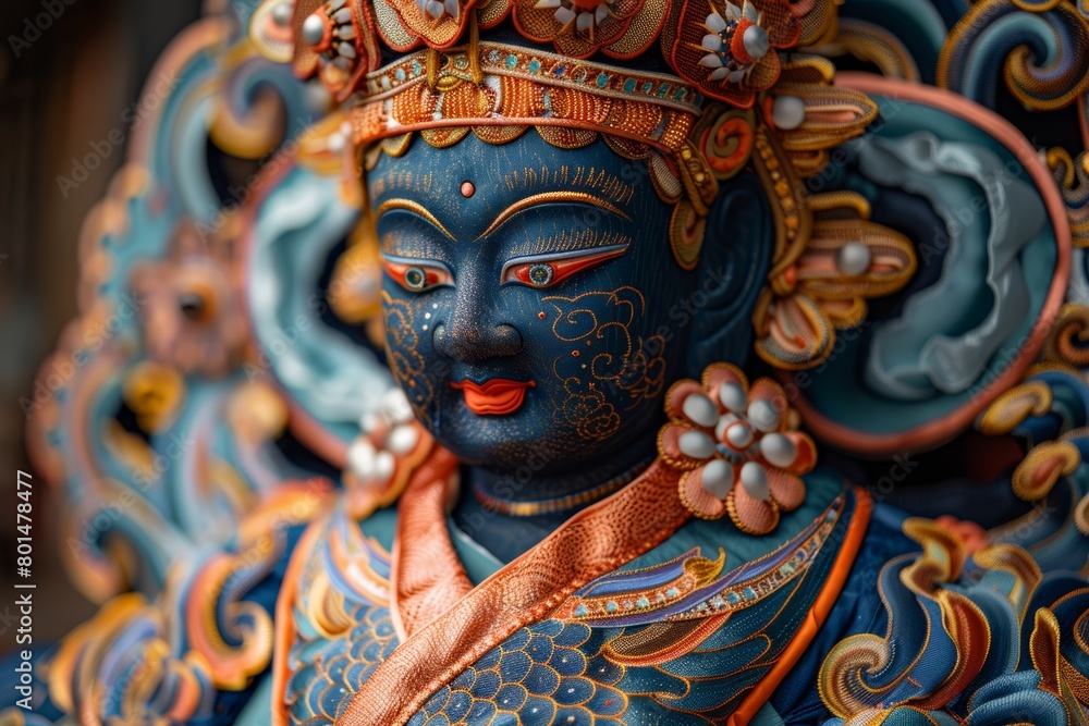 Hindu God Ganesha statue, closeup of face. Hindu God Ganesha statue, closeup of face.