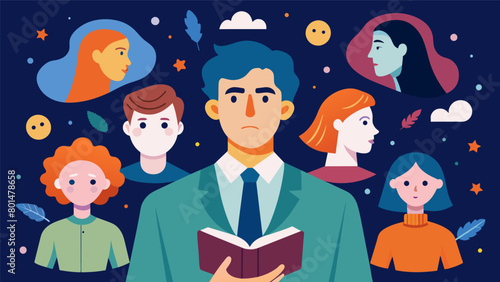 A novelist with bipolar disorder discusses the impact of their mood fluctuations on the characters in their books who often mirror their own emotional. Vector illustration