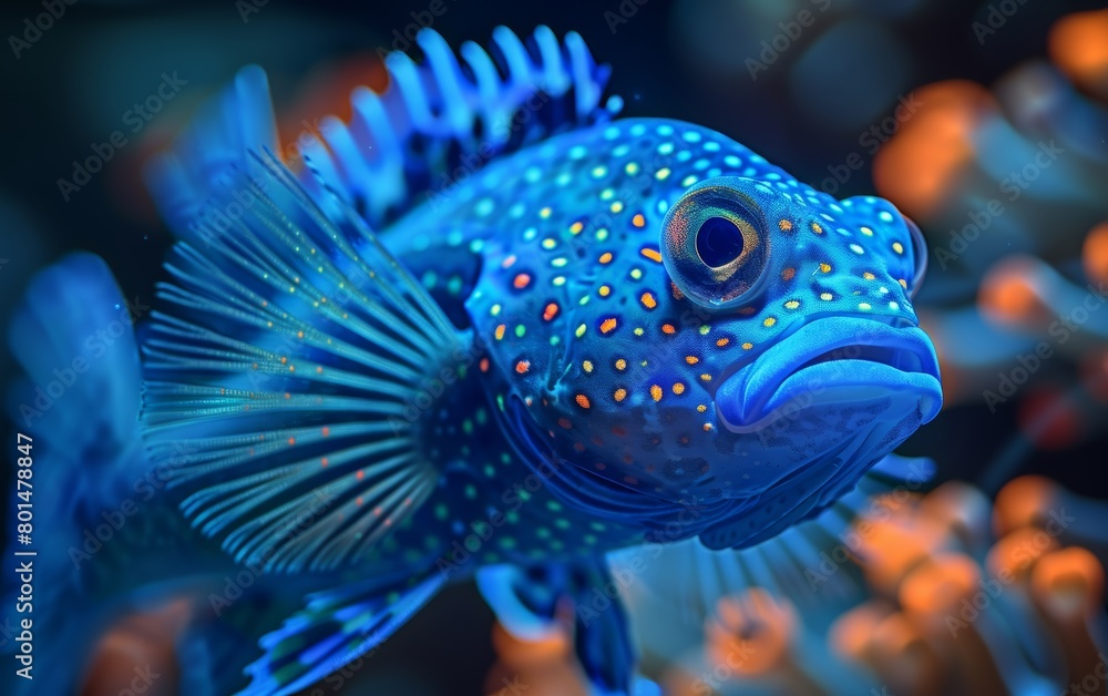 A peculiar deep-sea fish that emits green or blue fluorescence in the dark A peculiar deep-sea fish that emits green or blue fluorescence in the dark