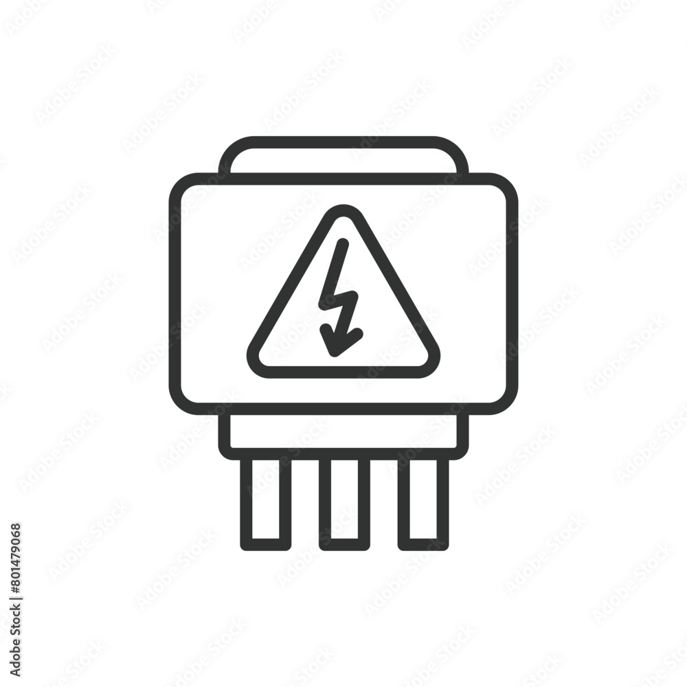 Switch box, in line design. Switch, box, electrical, control on white background vector. Switch box editable stroke icon. Switch box, in line design. Switch, box, electrical, control on white background vector. Switch box editable stroke icon.