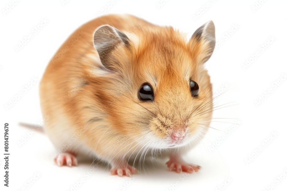 A cute hamster on a clean white background, adorable and fluffy. A cute hamster on a clean white background, adorable and fluffy.