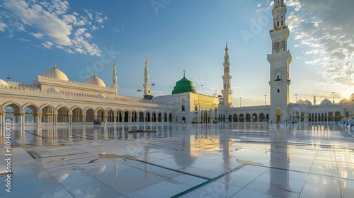 Reflect on the Prophet's Mosque in Medina as a symbol of Islamic heritage, embodying both faith and historical legacy.