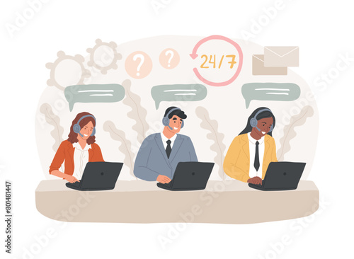 Call center isolated concept vector illustration.