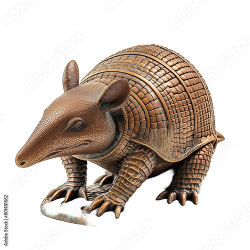 Armadillo Sculpture on white background png