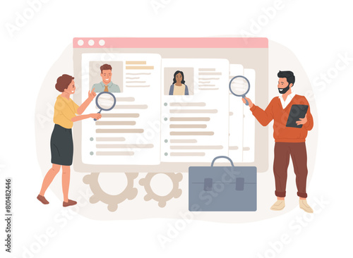 Wanted employees isolated concept vector illustration.
