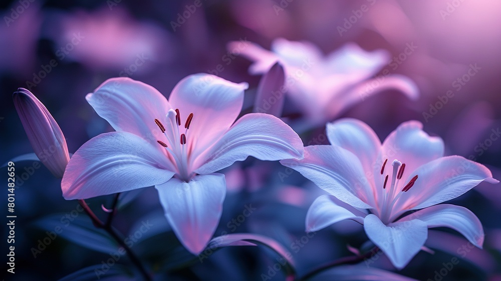 A group of white blossoms resting atop a verdant field of flora bathed in sunlight A group of white blossoms resting atop a verdant field of flora bathed in sunlight