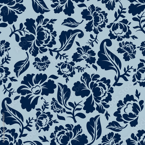 Flowers pattern  floral illustration. Fabric design.