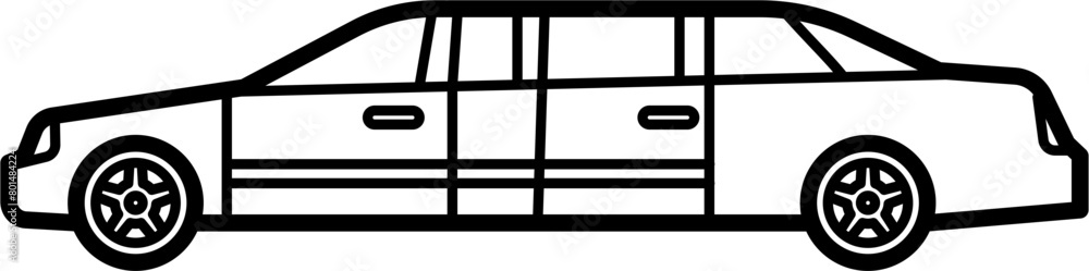 Limousine Vector Outline Illustration Limousine Vector Outline Illustration
