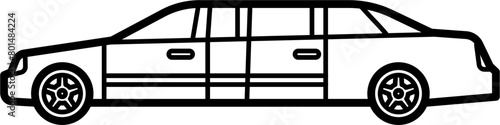 Limousine Vector Outline Illustration