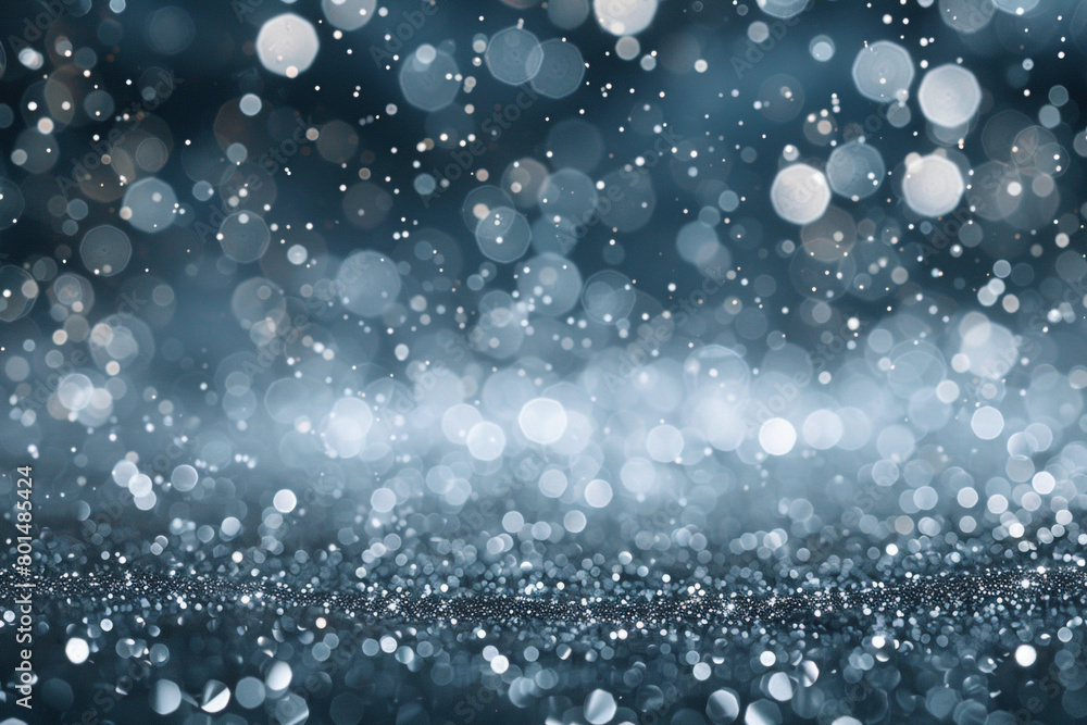 Shimmering Silver Bokeh Lights, Optical Glitter and Sparkle on Cool Abstract Background, Realistic HD Capture Shimmering Silver Bokeh Lights, Optical Glitter and Sparkle on Cool Abstract Background, Realistic HD Capture