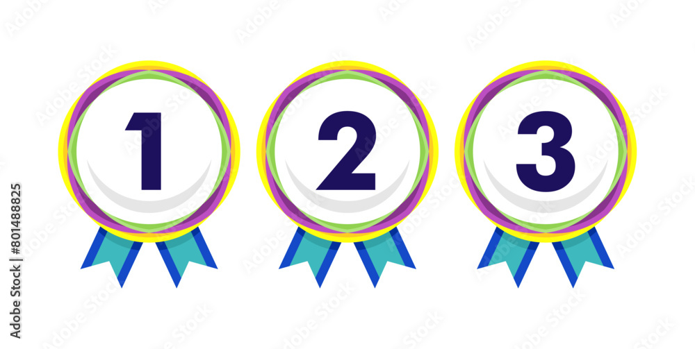 Winner Gold, Silver, Bronze. 1st 2nd 3rd medal first place second third Placement Achievement award winner badge guarantee winning prize ribbon symbol sign icon logo template Winner Gold, Silver, Bronze. 1st 2nd 3rd medal first place second third Placement Achievement award winner badge guarantee winning prize ribbon symbol sign icon logo template