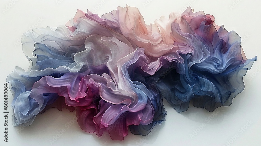 A close-up of an artwork resembling a cloth blowing in the wind A close-up of an artwork resembling a cloth blowing in the wind