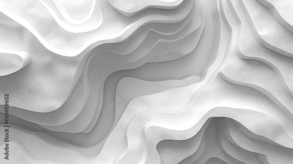 Fototapeta premium A white wall with waves at the top and bottom