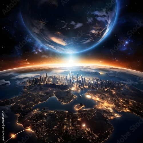 night-of-planet-earth-globe-from-space-view-with-city-light-of-each-countries-on-land-and-sunlight