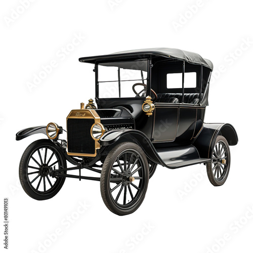 Ford Model T on white background,png
