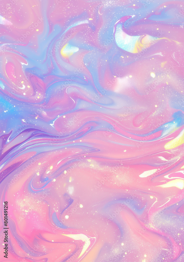 Iridescent color marble pattern background with glitter