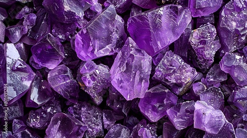  Purple crystal pile on table