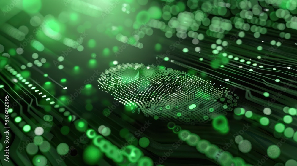Fingerprint in circuit board, , future technology concept Fingerprint in circuit board, , future technology concept