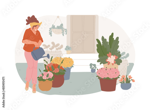 Seasonal planters isolated concept vector illustration.