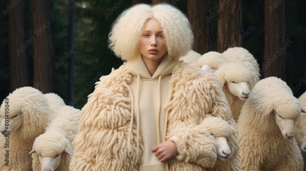 girl with sheep girl with sheep