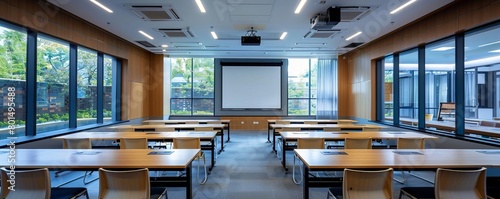 A versatile training room with modular furnishings that can be rearranged for workshops photo